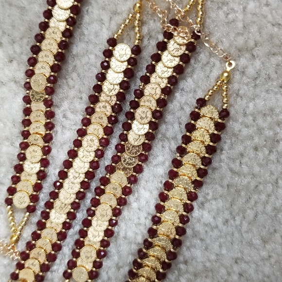 BOGO 50% olArm ca candy beaded bracelet Gold plaed - Picture 4 of 8